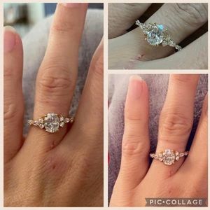 Size 8 moissanite engagement ring
